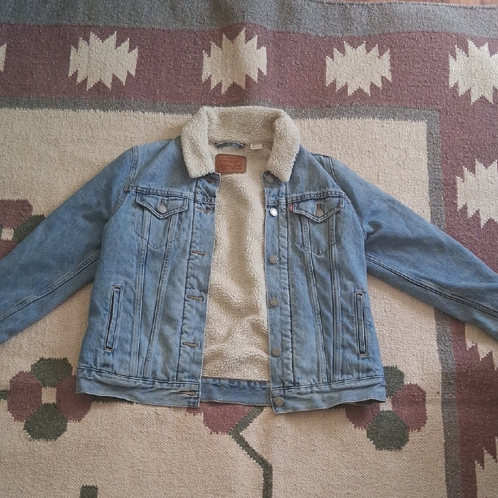 Levi's Cream Sherpa Lined Jacket